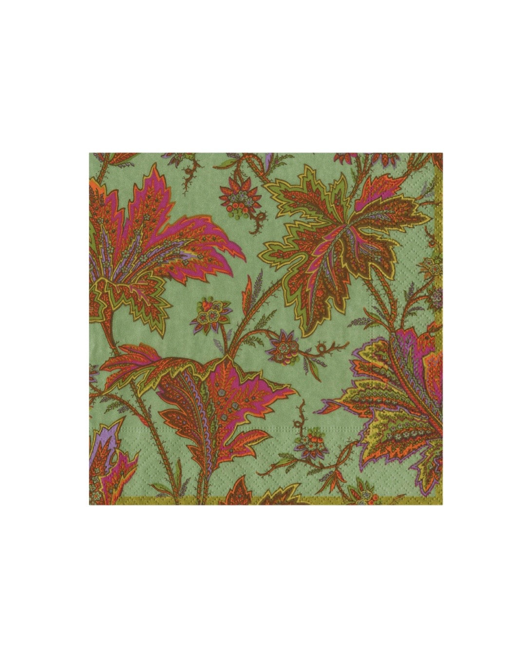 Capsari Paisley Leaves Sage Green Luncheon Napkins