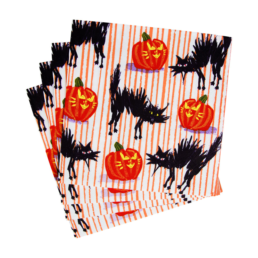 Caspari Halloween Cats Napkin Luncheon