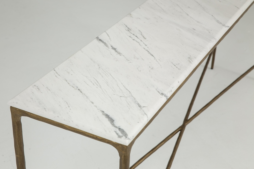 Flamant MARABELLE, console table, metal and marble