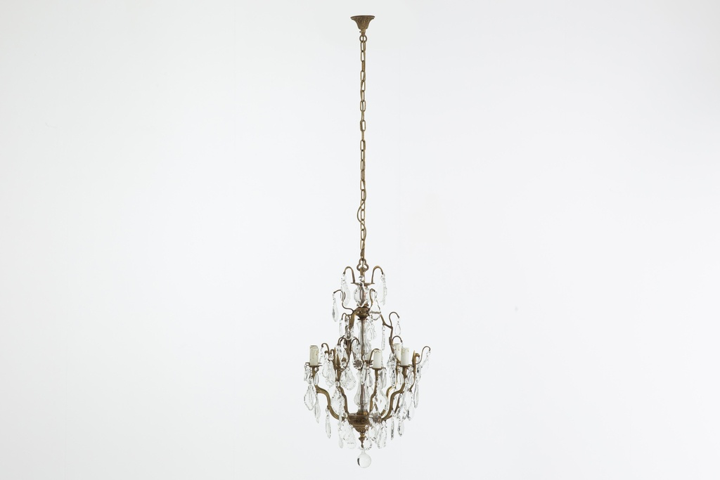 Flamant BRUXELLES, chandelier, glass drops, 6 lamps