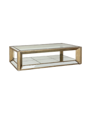 Flamant MITCHELL, coffee table, rectangular, mirror glass and wood, 160x80