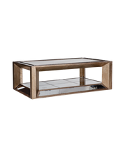 Flamant MITCHELL, coffee table, mirror glass and wood, 120 x70