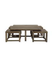 Flamant GASTON, coffee table, with 4 side tables, elm