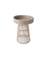 Flamant TOGO, side table, reed, Ø 51cm, white washed