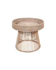Flamant TOGO, side table, reed, Ø 61cm, white washed