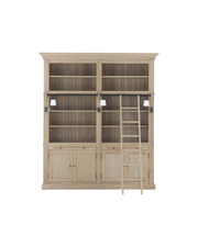 Flamant BALMORE, bookcase, weathered oak, 2 parts , with ladder