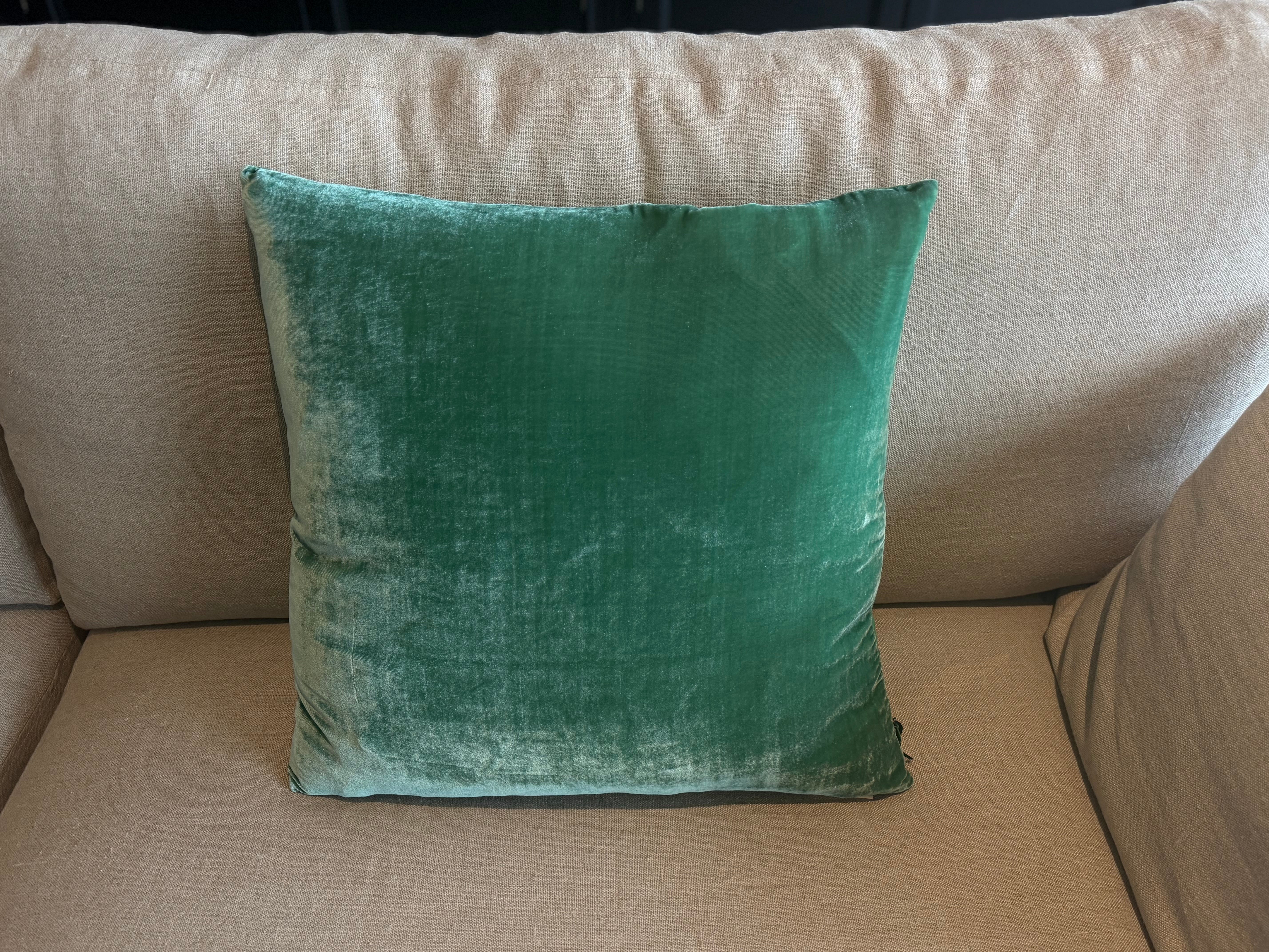 Fabric Copenhagen Silk Velvet Pillow Emerald