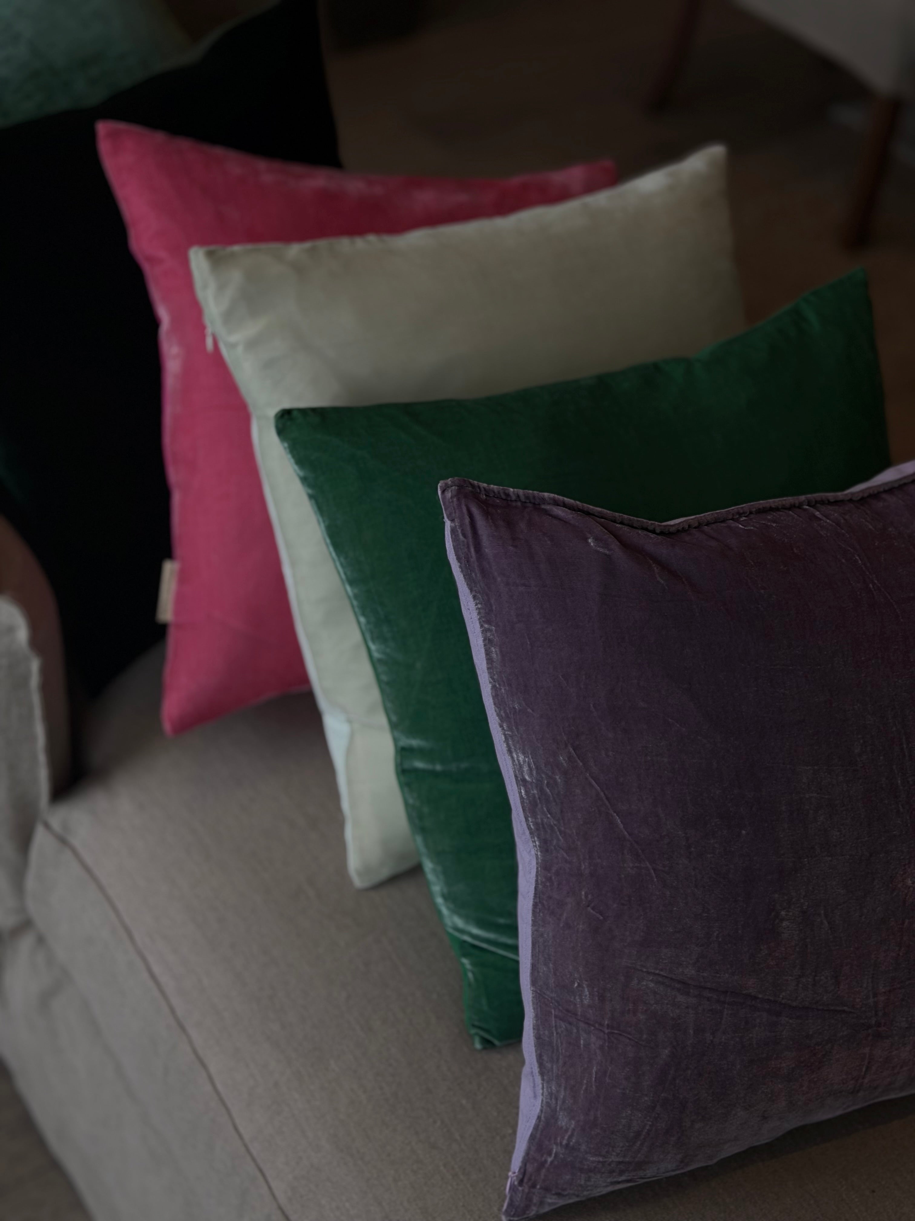 Fabric Copenhagen Silk Velvet Pillow Emerald