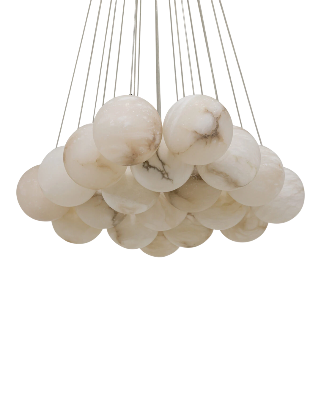 Pure White Lines Valencia Alabaster Chandelier