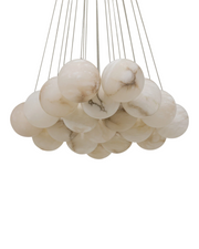 Pure White Lines Valencia Alabaster Chandelier