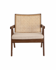 Flamant BRUNO seat, weathered oak, reed, with cushion