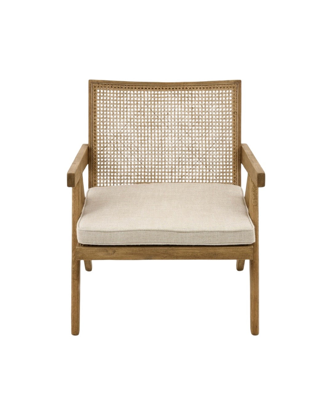 Flamant BRUNO seat, weathered oak, reed, with cushion