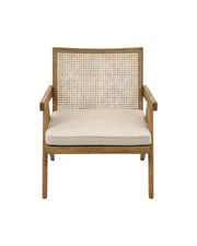 Flamant BRUNO seat, weathered oak, reed, with cushion