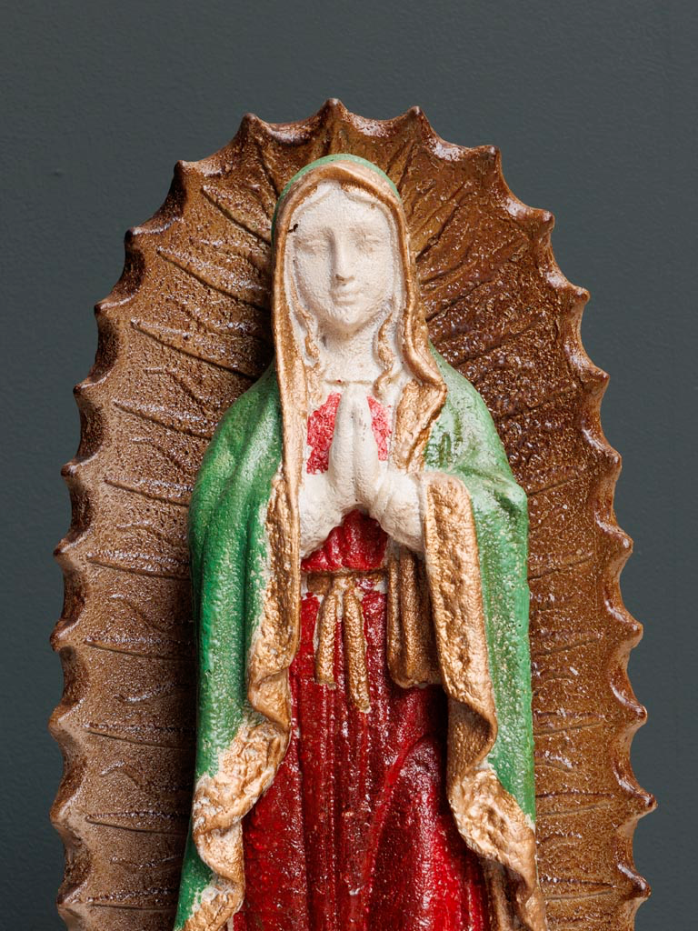 Virgin Statue Green and Red