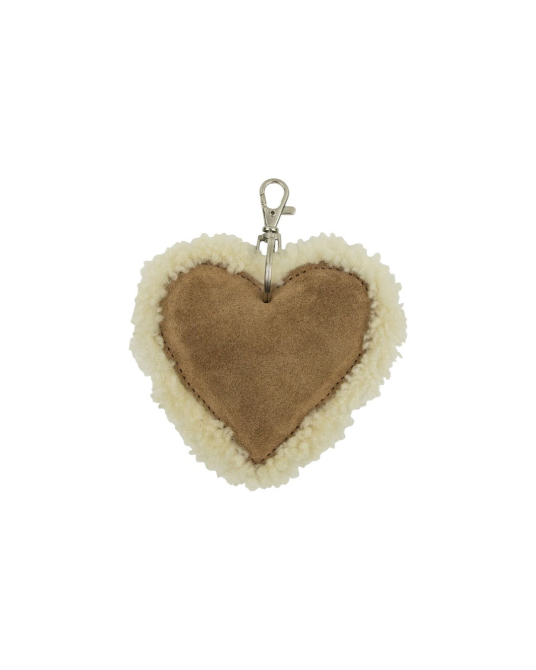 Keychain sheep white heart
