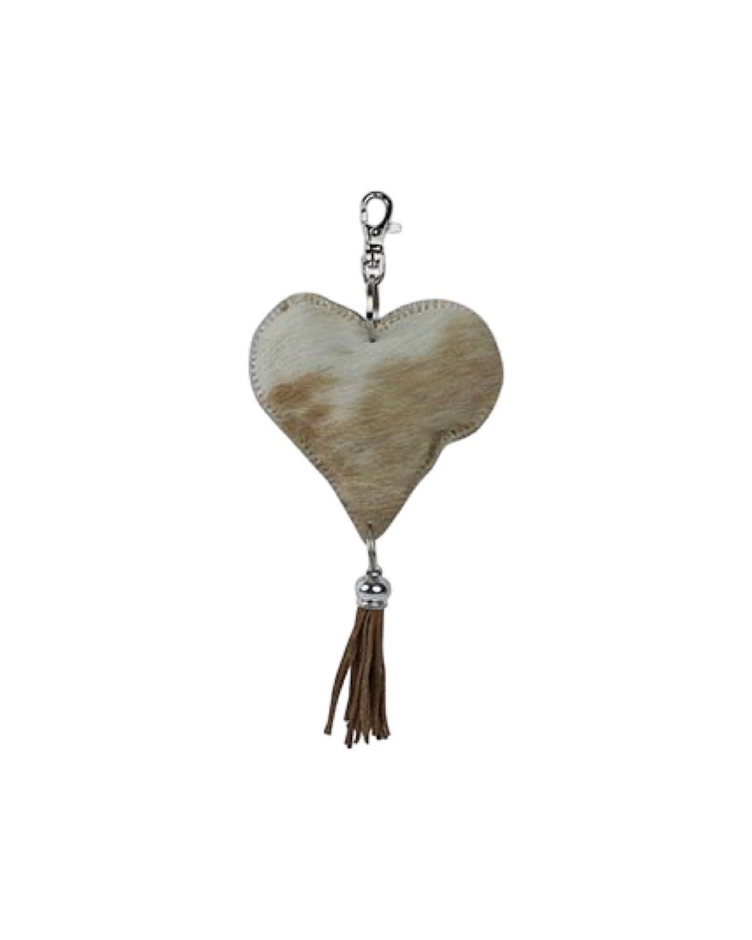 Keychain heart Brown