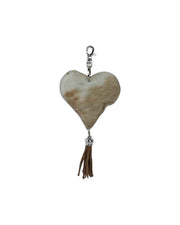 Keychain heart Brown