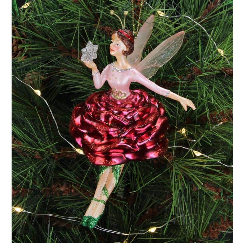 Ornament Fairy Rose Red 14x7x9cm