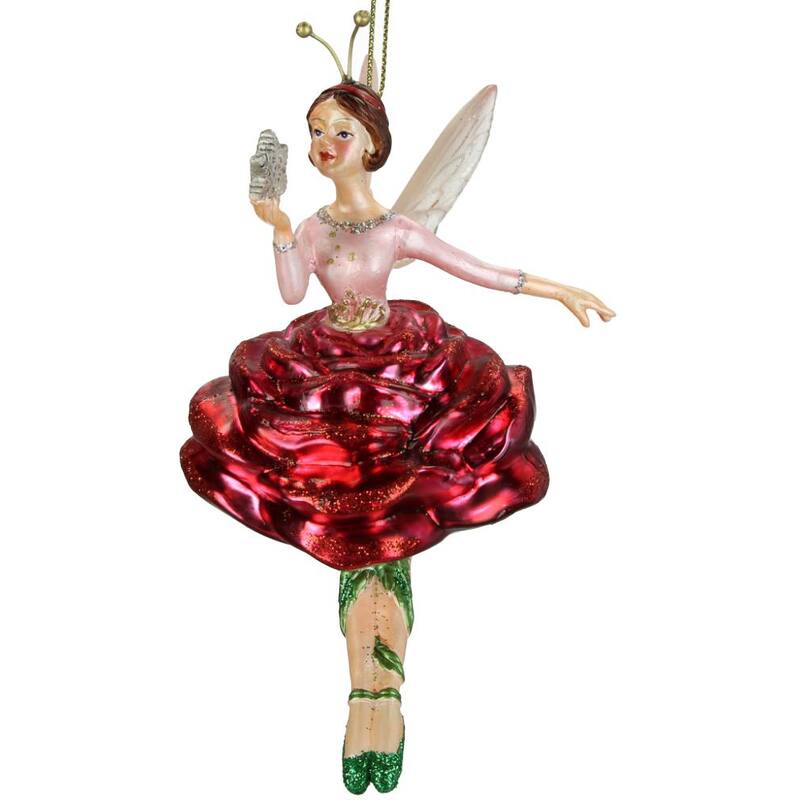 Ornament Fairy Rose Red 14x7x9cm