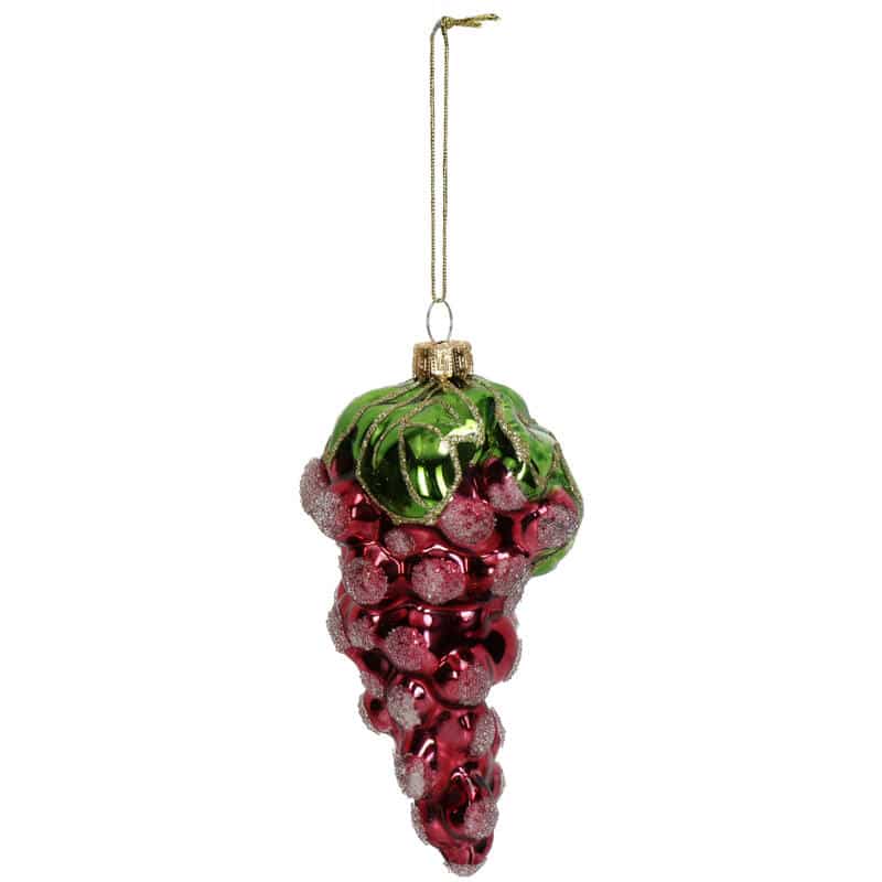 Ornament Grapes Glass Red