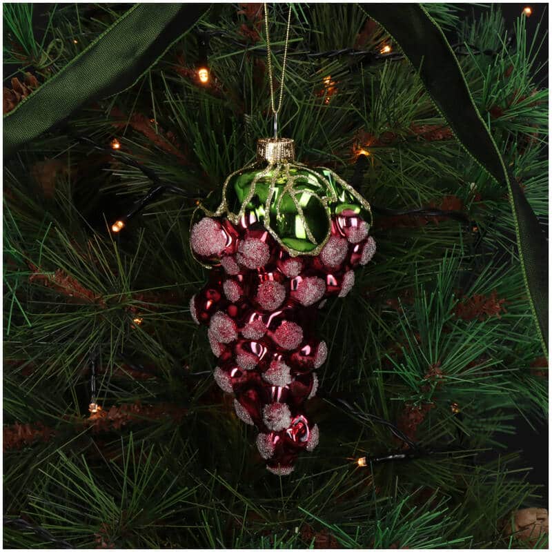 Ornament Grapes Glass Red