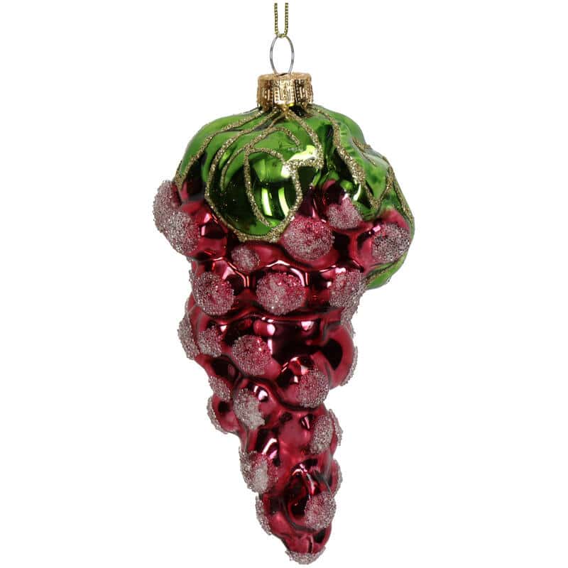 Ornament Grapes Glass Red