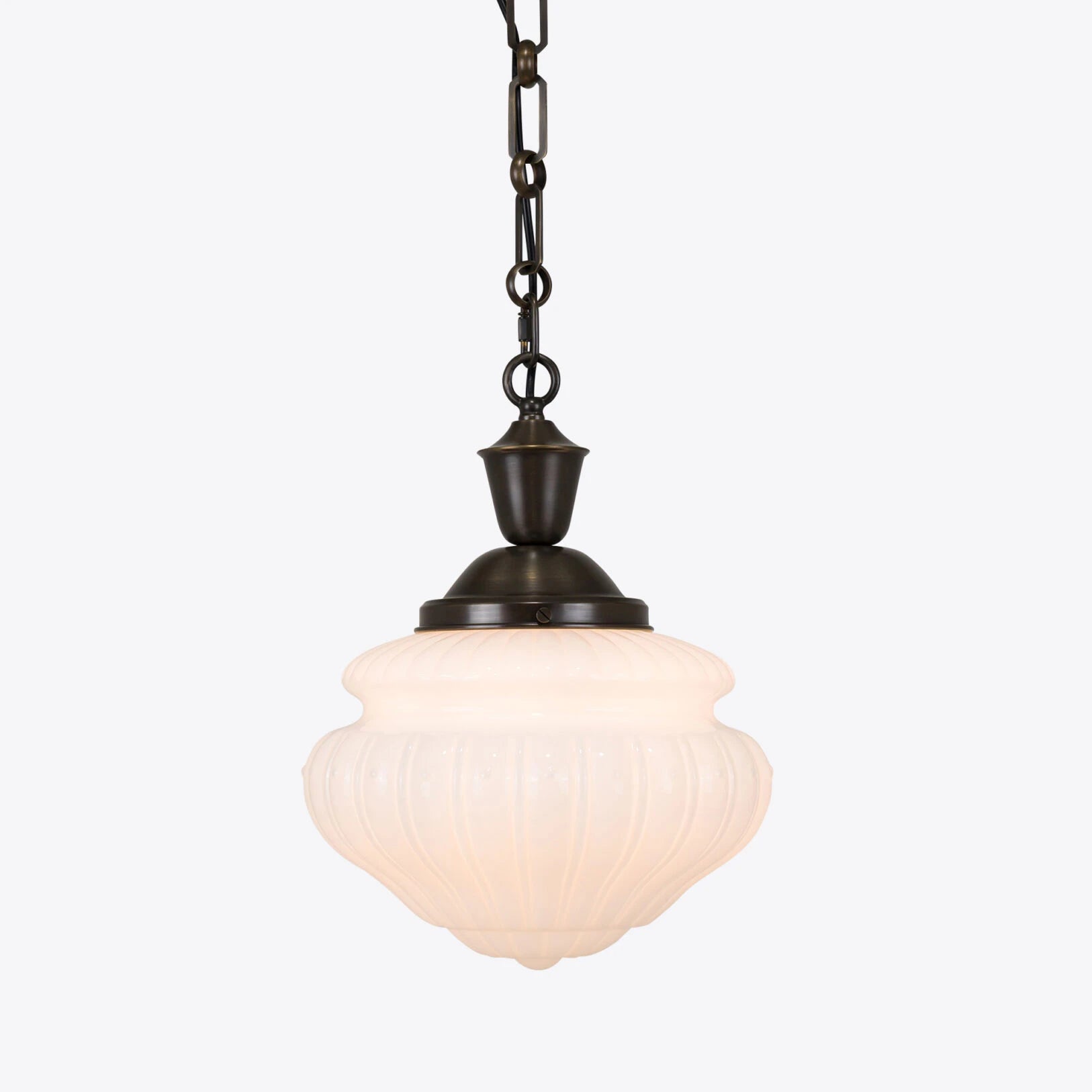 Pure White Lines Freya Opaline Pendant Bronze