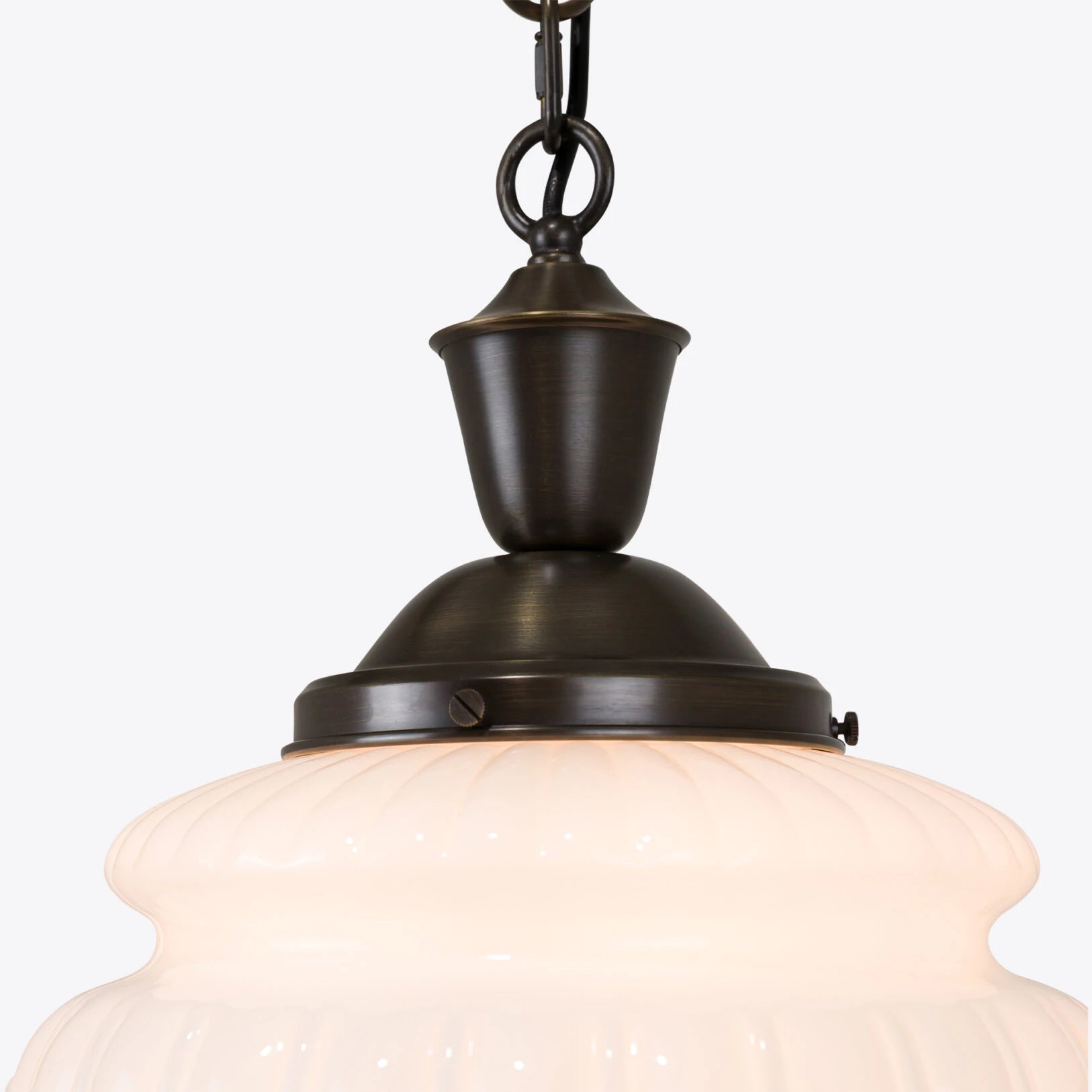 Pure White Lines Freya Opaline Pendant Bronze