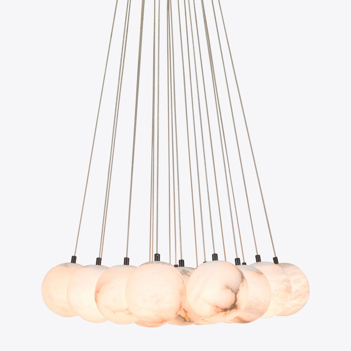 Pure White Lines Valencia Alabaster Chandelier