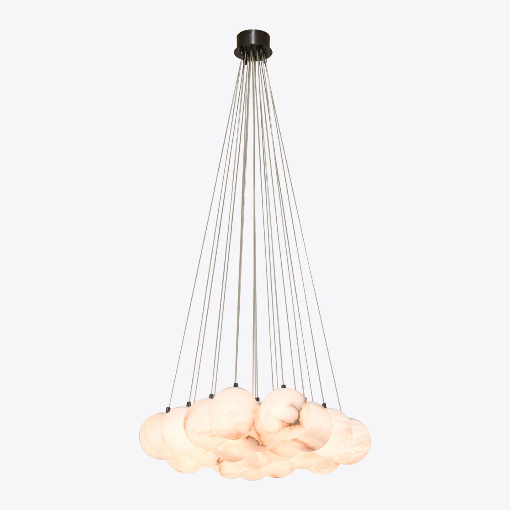 Pure White Lines Valencia Alabaster Chandelier