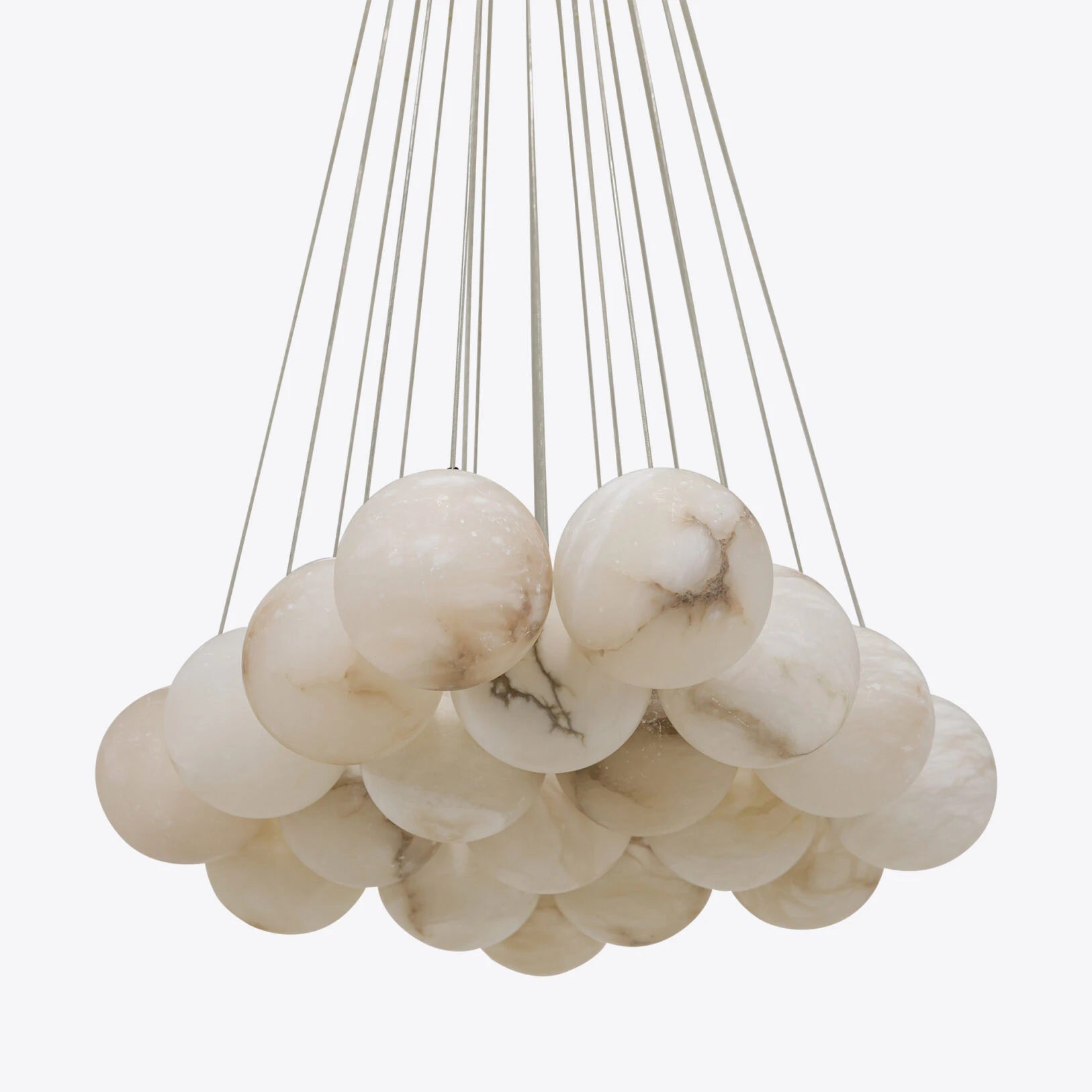 Pure White Lines Valencia Alabaster Chandelier