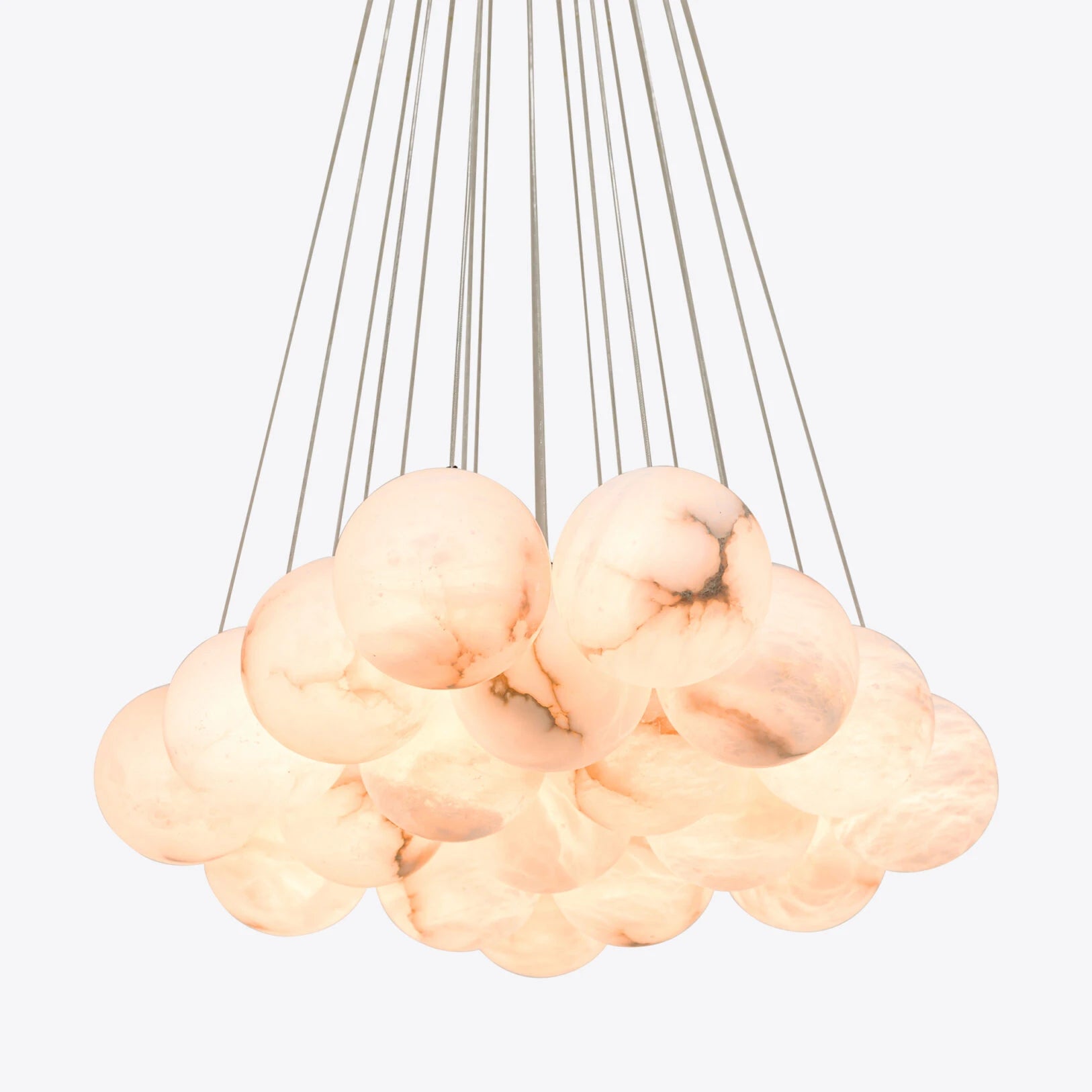 Pure White Lines Valencia Alabaster Chandelier