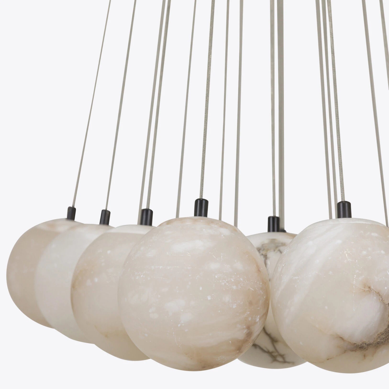Pure White Lines Valencia Alabaster Chandelier
