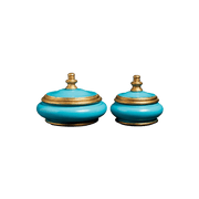 Aqua Blue and Gold Boxes