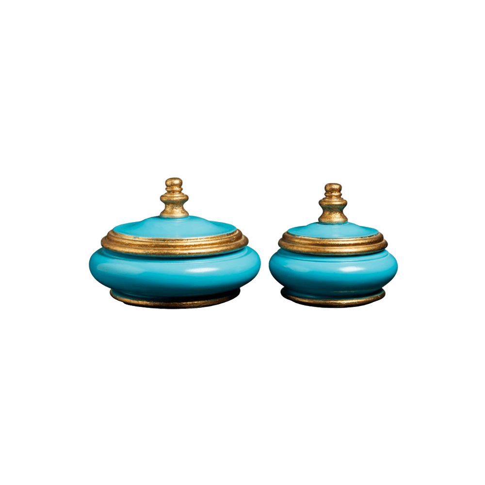 Aqua Blue and Gold Boxes
