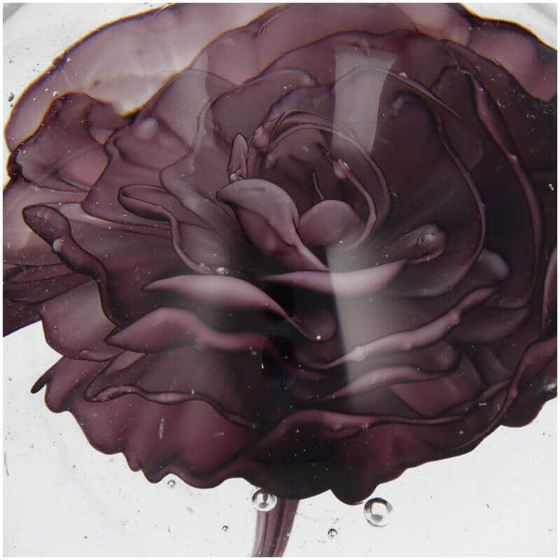 Paperweight Flower glass purple