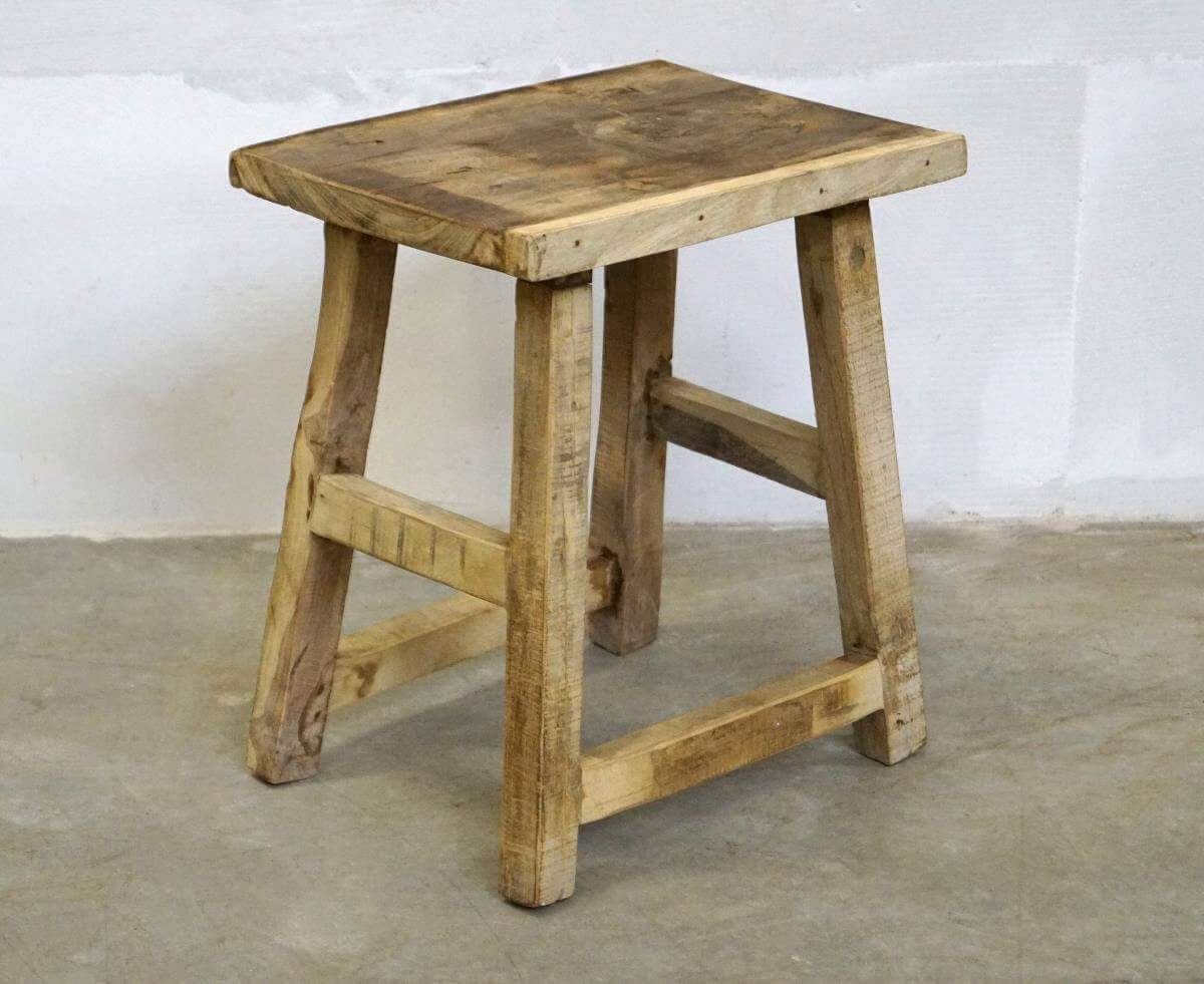 Trademark living simple raw stool in light recycled wood