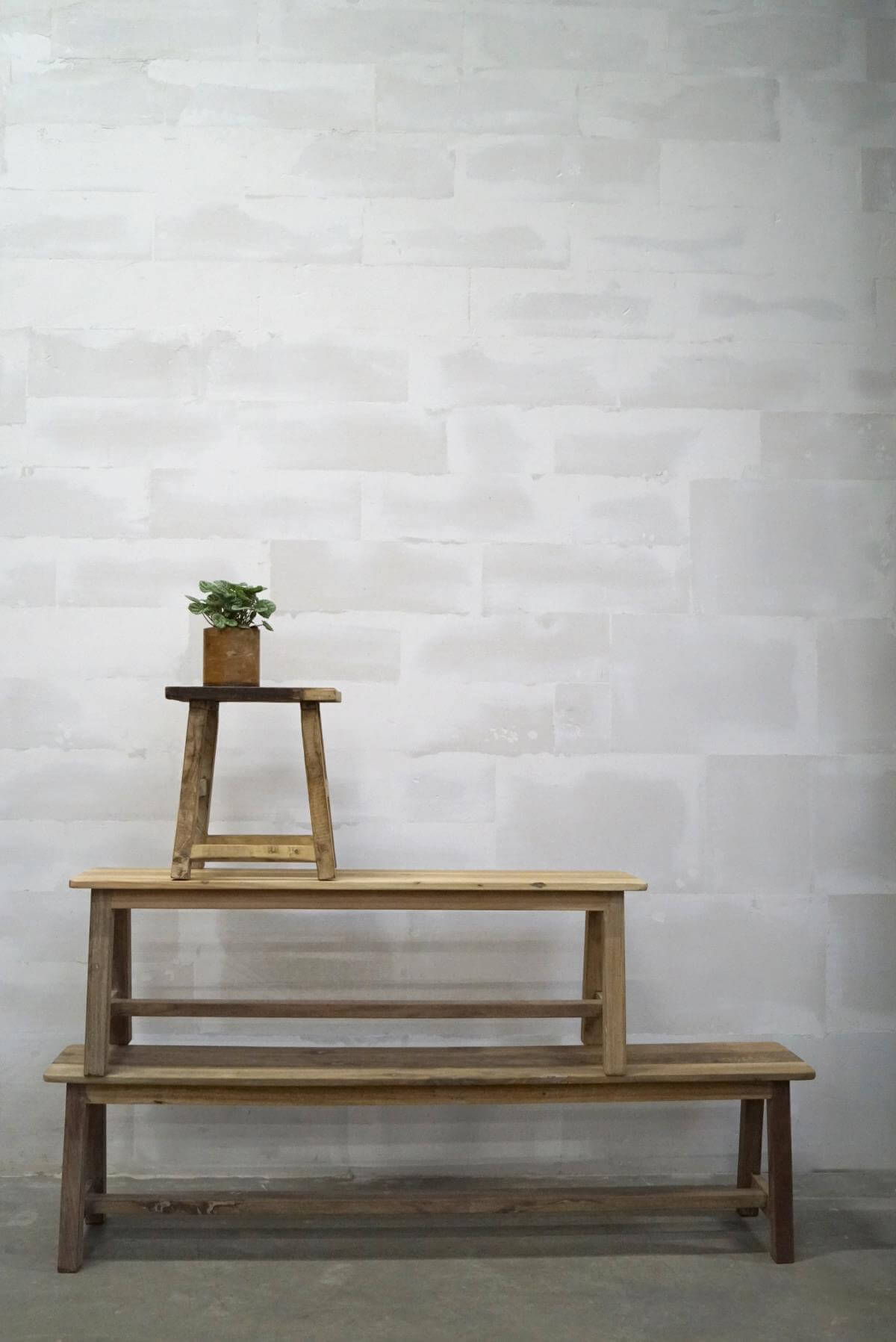 Trademark living simple raw stool in light recycled wood
