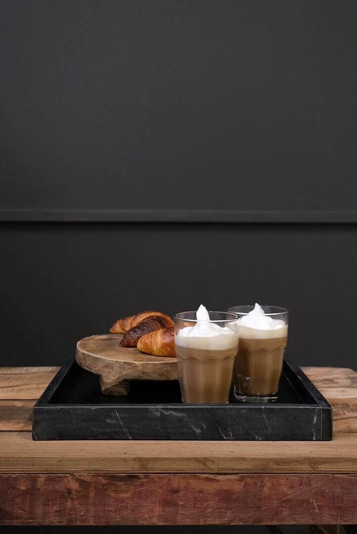 trademark living Marco kvadratisk marmor bakke black