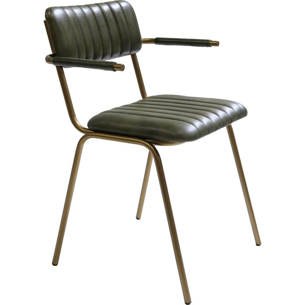 Chicago Armchair Green Brass