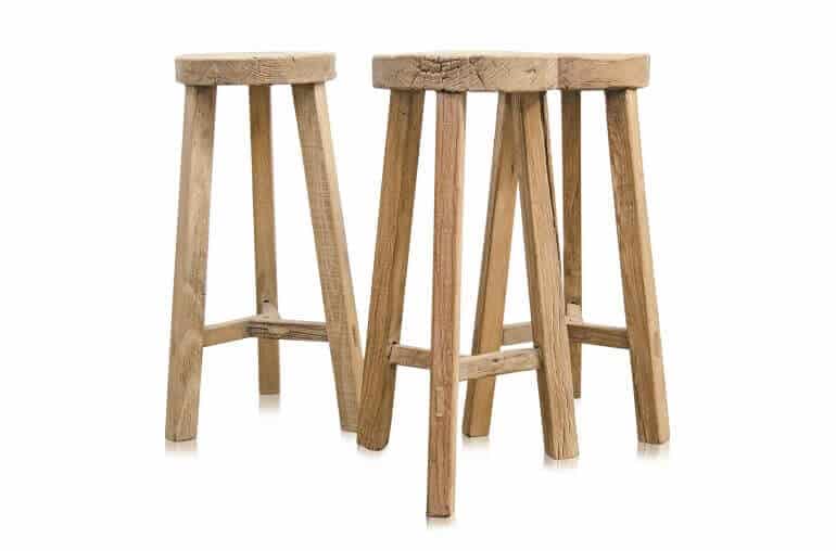 Vermissen barstool round natural