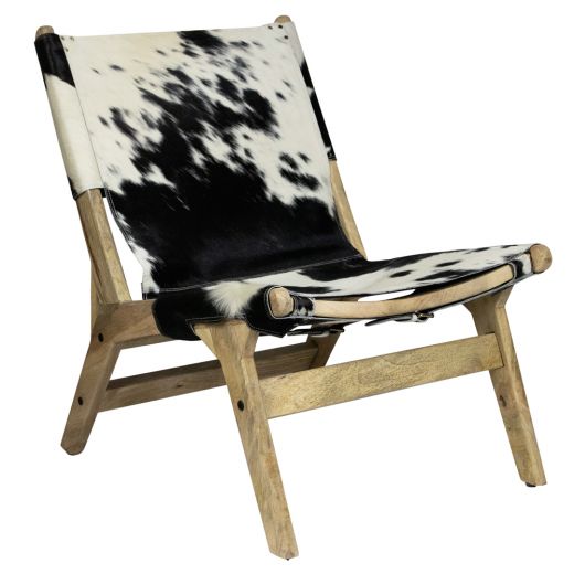 Chair relax cowhide black/white
