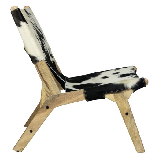 Chair relax cowhide black/white