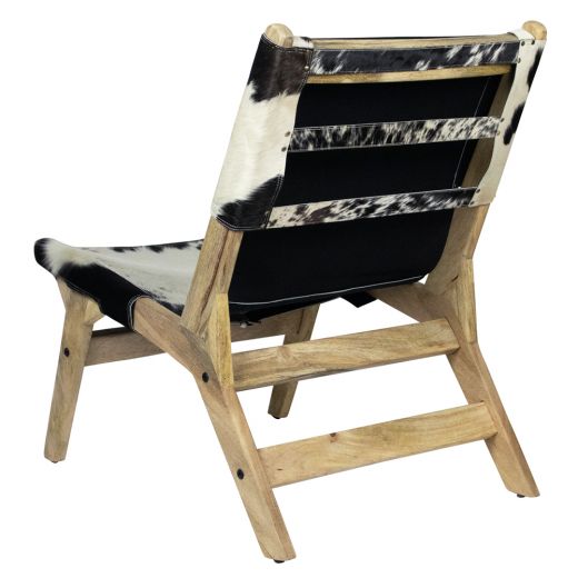 Chair relax cowhide black/white