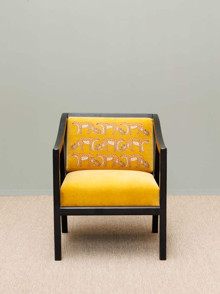 Chehoma Embroidered armchair curcuma