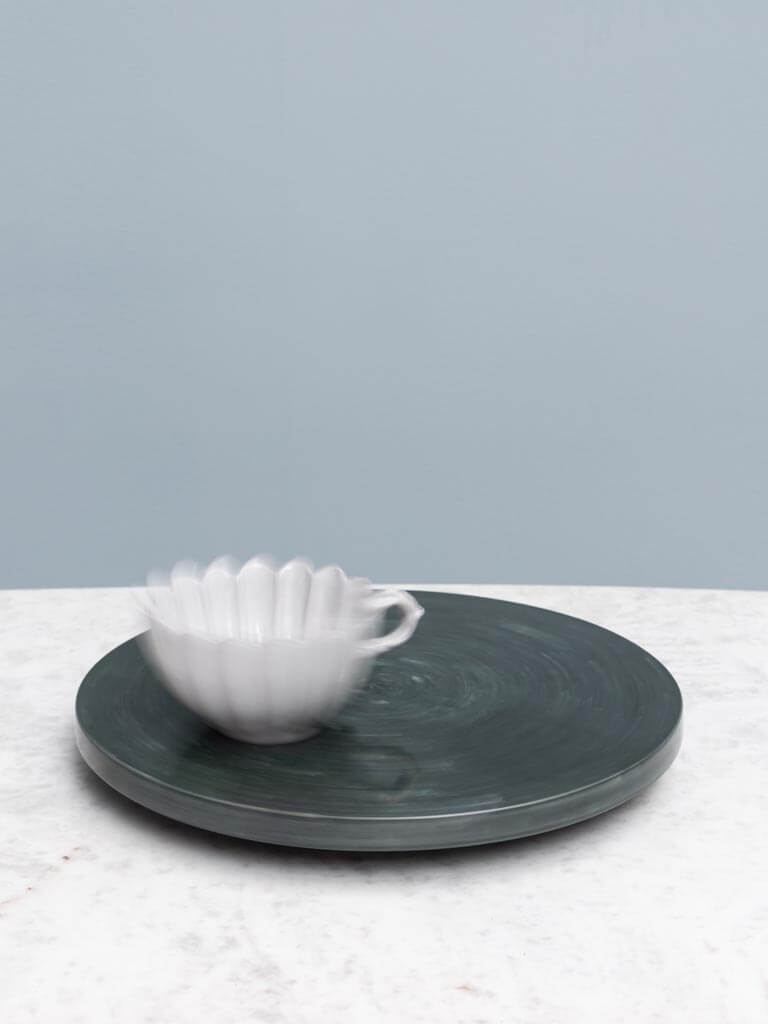 Chehoma Green marble rotating dish