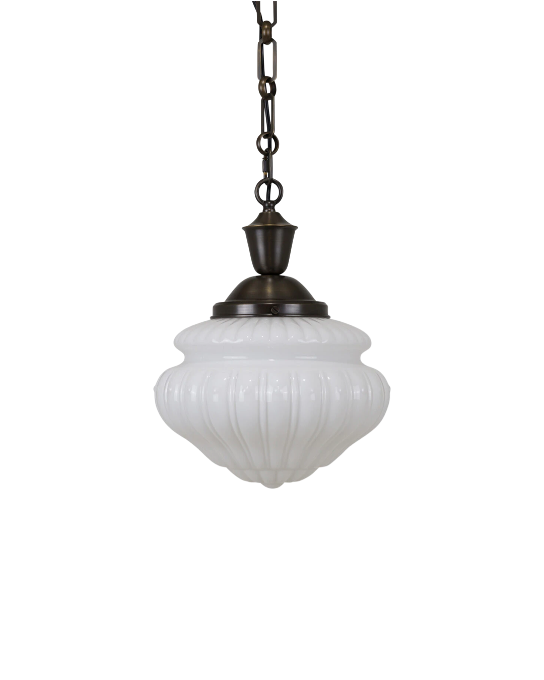 Pure White Lines Freya Opaline Pendant Bronze
