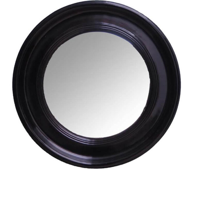 Chehoma convex mirror black lacquer 58cm