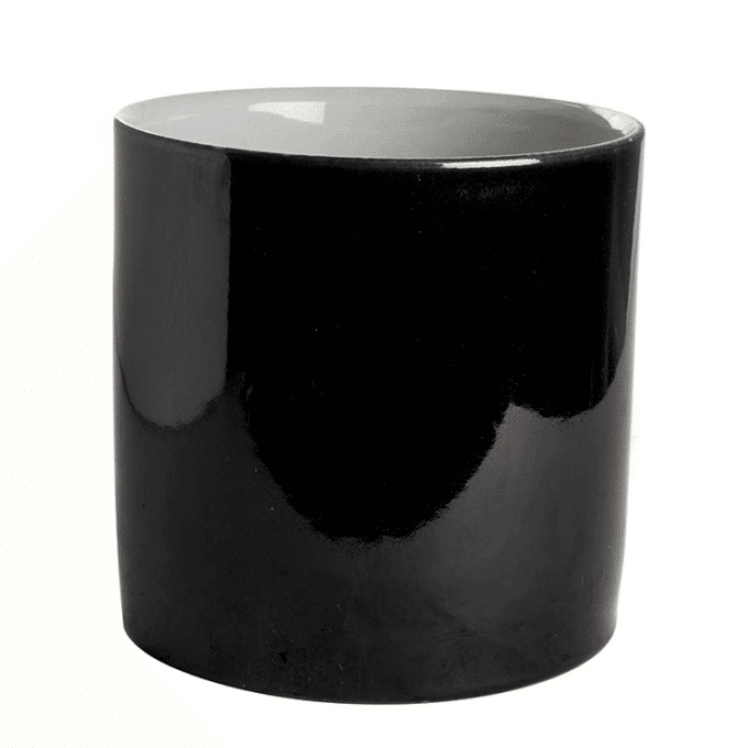 Planter pot black porcelain m
