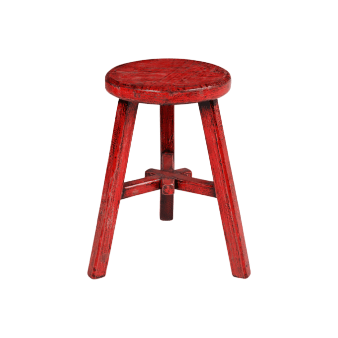 GS Stool round laquered red